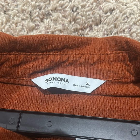 Sonoma Orange Tie Front Wrap Sundress NWOT - Picture 2 of 3